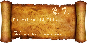 Margulies Tália névjegykártya